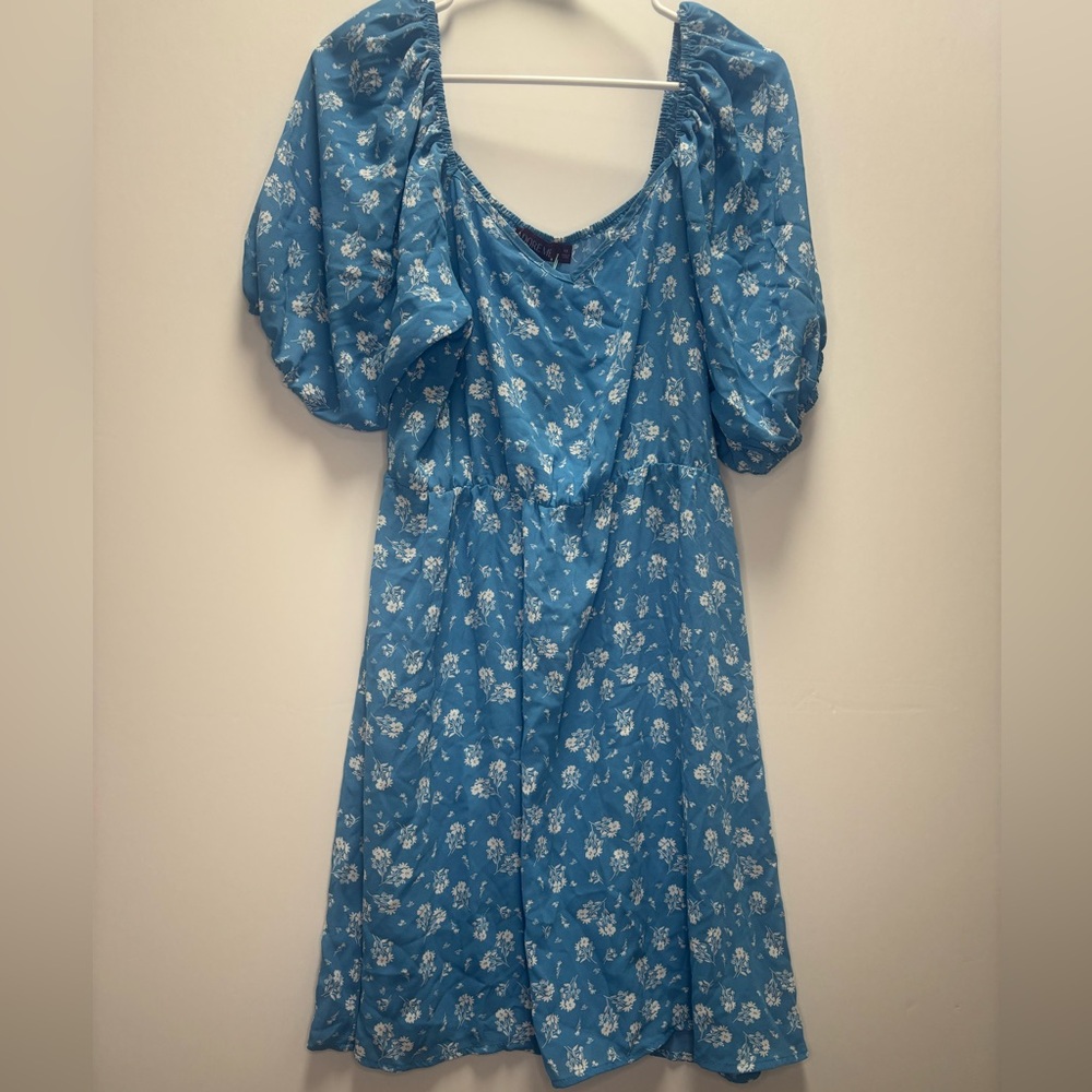 NWT Adore Me Floral Blue & White Dress Size 1X